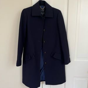 J. Crew Wool Ruffle Pocket Coat - NAVY